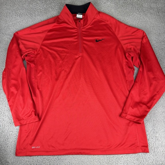 Nike Shirt Mens Xxl Red 1/4 Zip Basketball Shootaround‎ Pullover 514336-657 - Picture 1 of 11